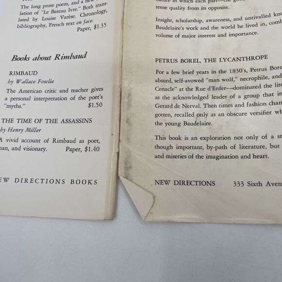 Arthur Rimbaud French Poet Enid Starkie 1961 New Directions Hardcover DJ Vintage - Picture 9 of 12